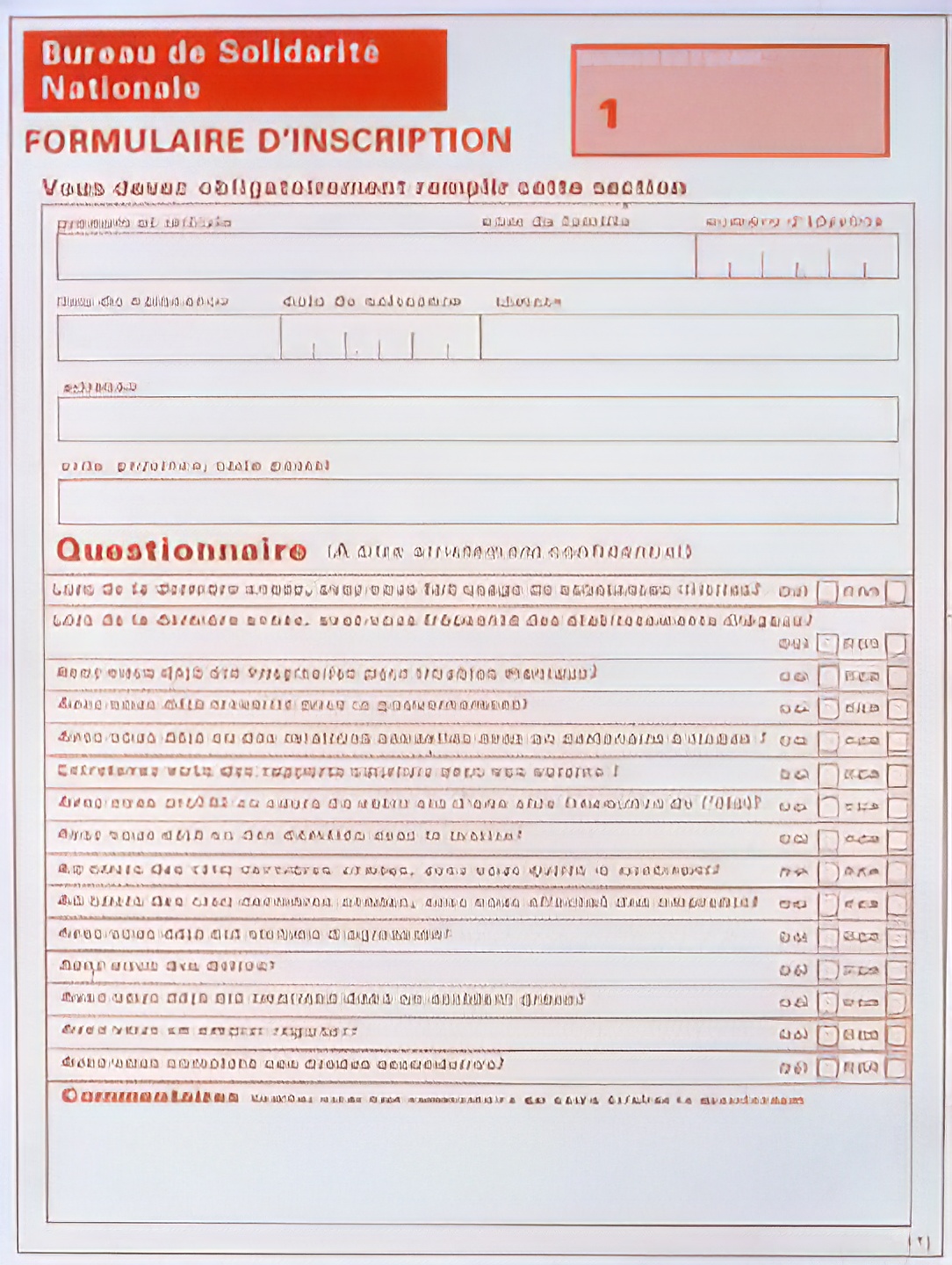 Bureau De Solidarité Nationale